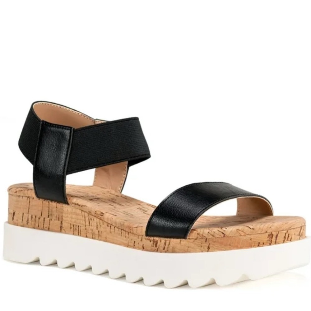 Sun Stone -Black Platform Sandals